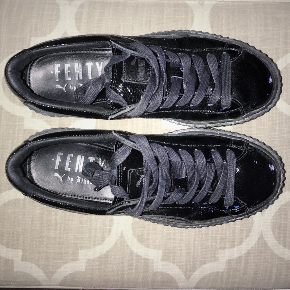 Black shiny leather Puma x Fenty